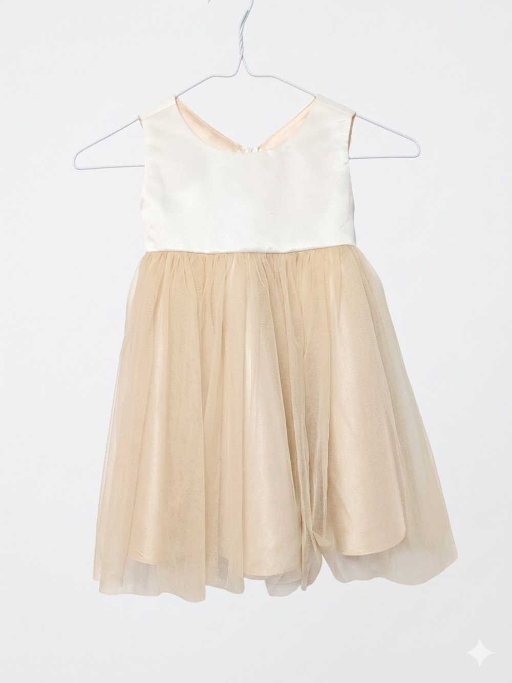 Ivory & Champagne Tulle Girls' Party Princess Dress 2-3 Years